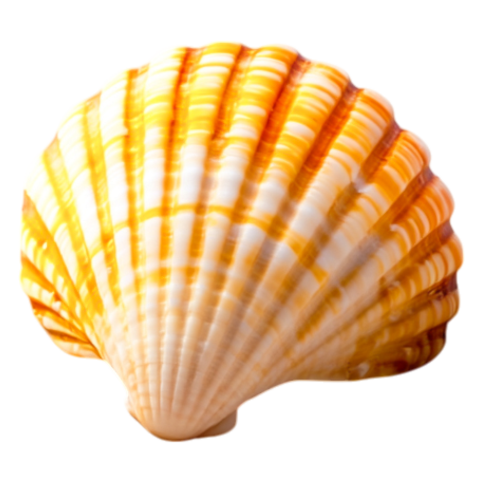 Vibrant Orange and White Shell on a Bright Background png