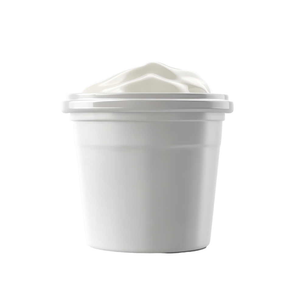 Plain transparent pudding or yogurt container set against a minimalistic background with no labels, Blank pudding or yogurt packaging png