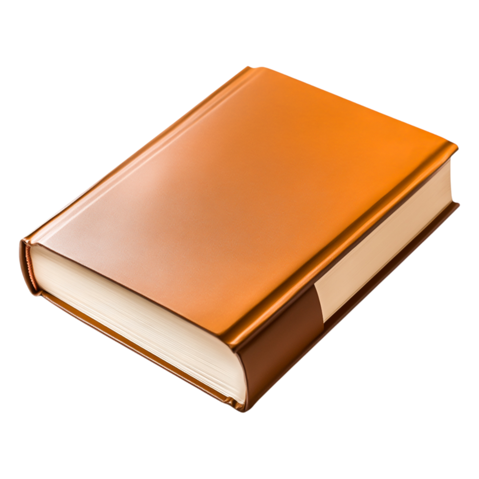 Brown leather-bound book on with golden edges png