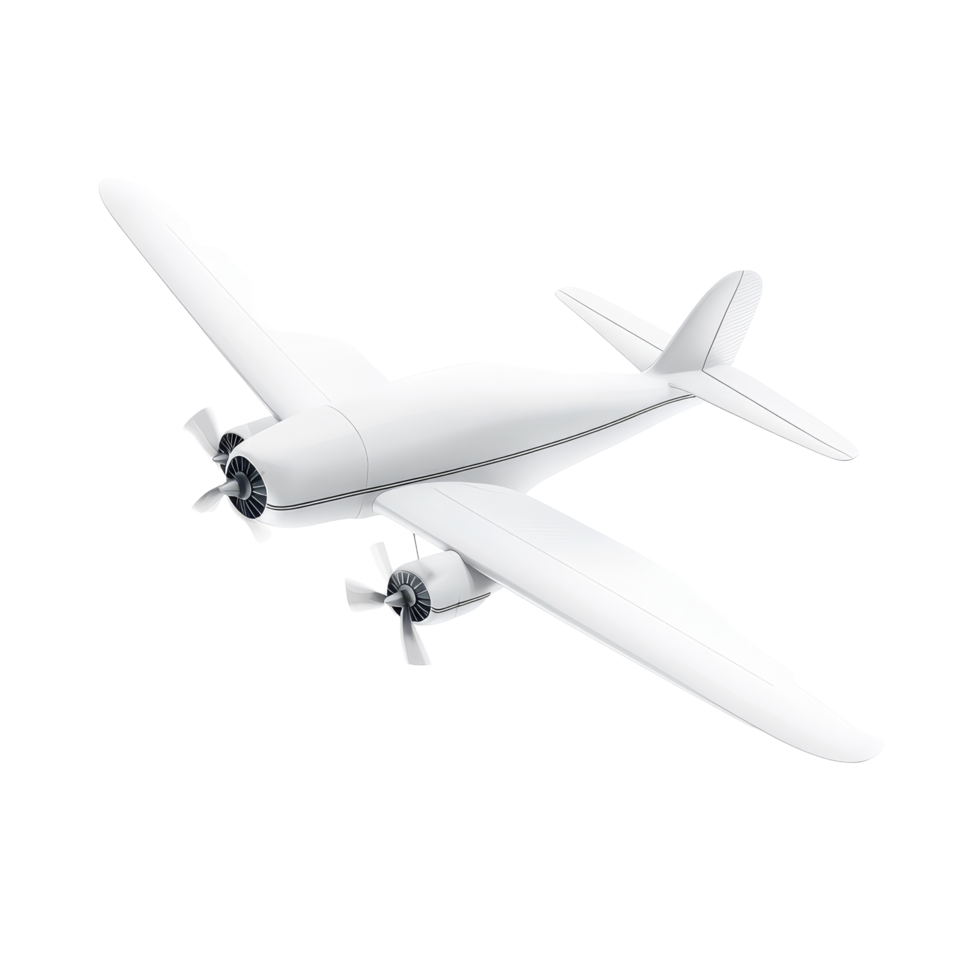 Realistic representation of a flying airplane showcased in isolated transparent background setting, Flying airplane Isolated, 3D realistic vehicle in transparent, 3d airplane, 3d render png