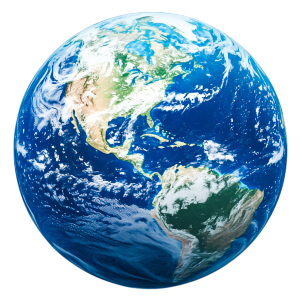 Vibrant View of Earth from Space Capturing Natural Beauty and Diversity png
