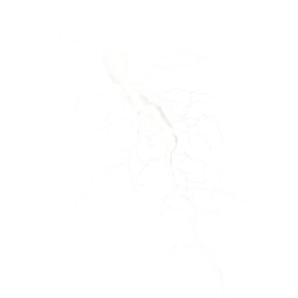 Realistic highresolution lightning bolt overlay illuminating a dramatic sky during a stormy night, HighResolution Lightning Bolt Overlay Realistic Thunderstorm Element on transparent background png