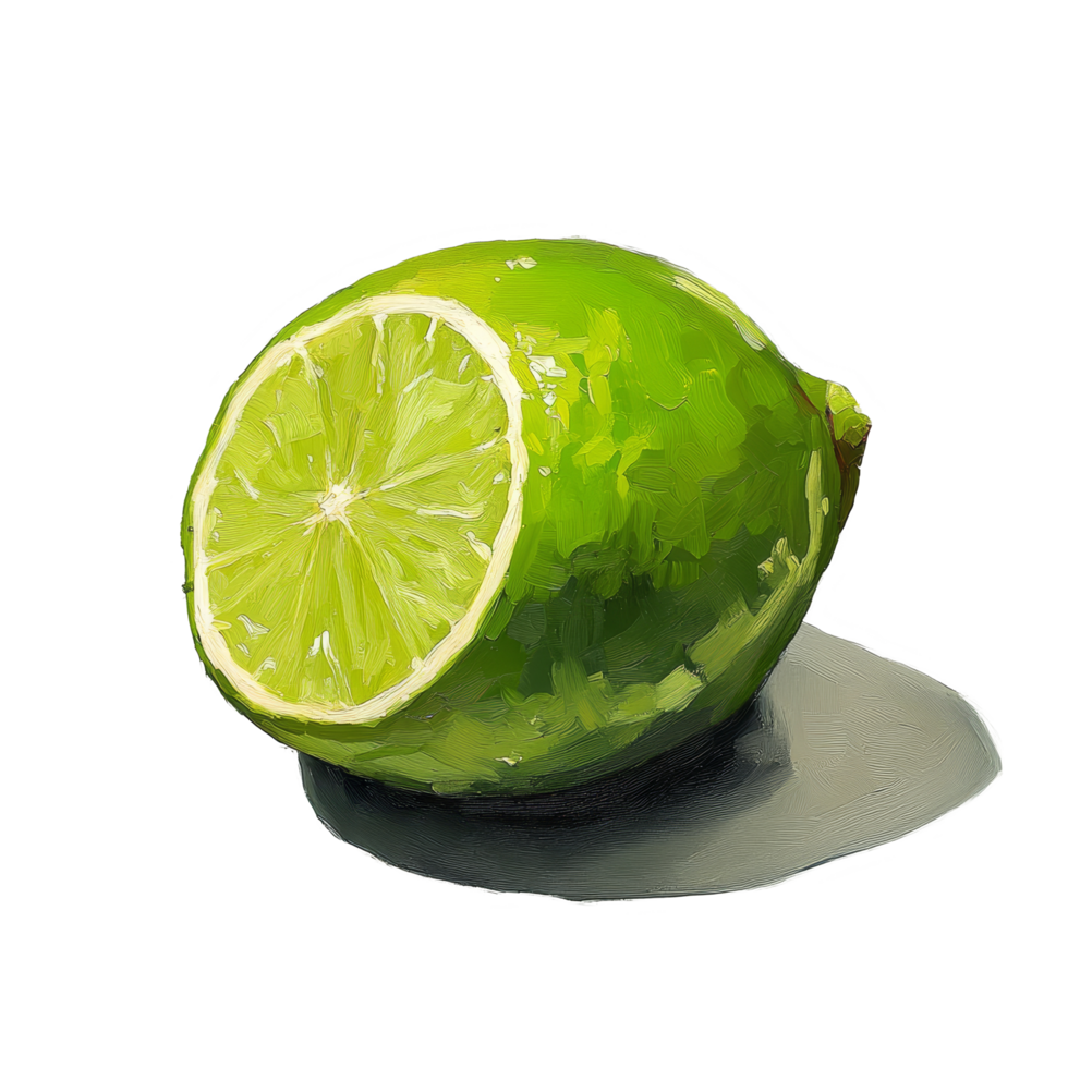 Freshly cut lime with vibrant green color placed against a neutral background on a bright afternoon, Fresh lime png