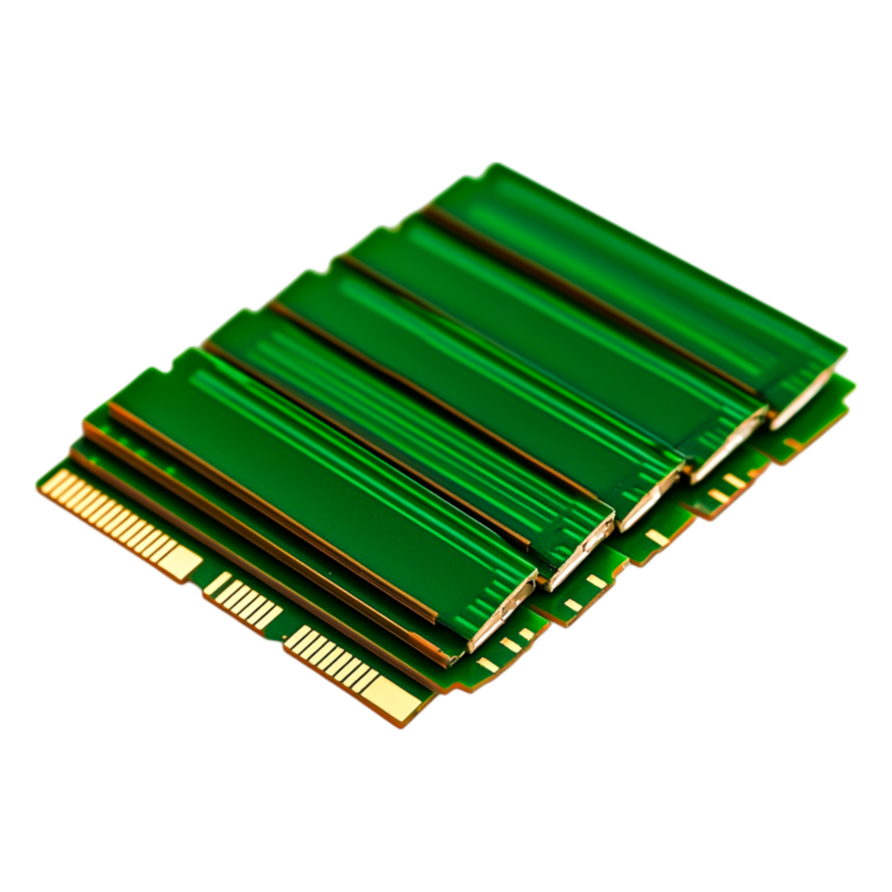 Green Computer RAM Modules on for Technology Use png