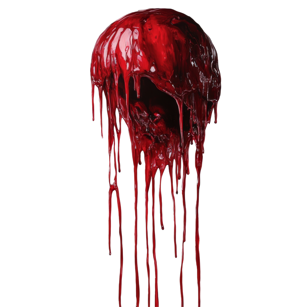 A striking representation of blood dripping off a sculpted form against a transparent background, Blood Dripping On transparent background png