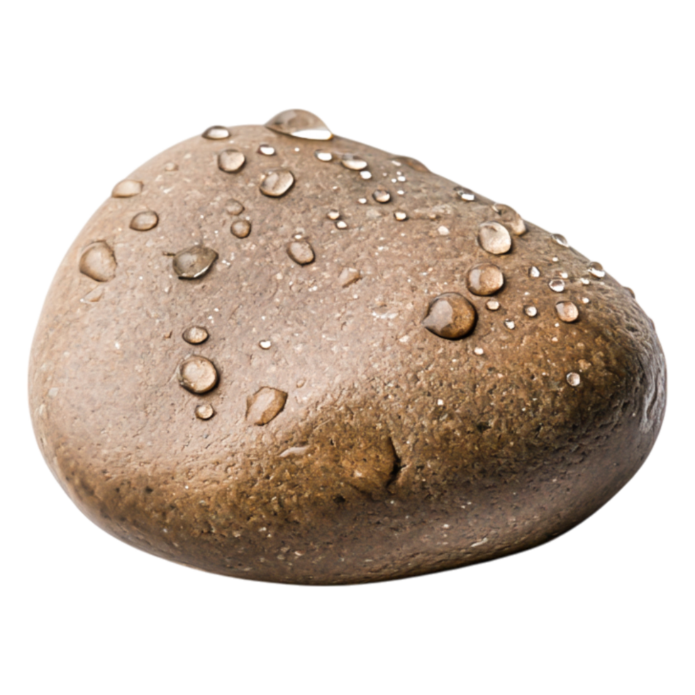 Smooth Wet Stone with Water Droplets on a Clean Surface png