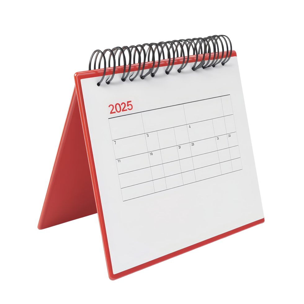 Table calendar for April 2025 displayed against a transparent background, table calendar 2025 april isolated on transparent background png