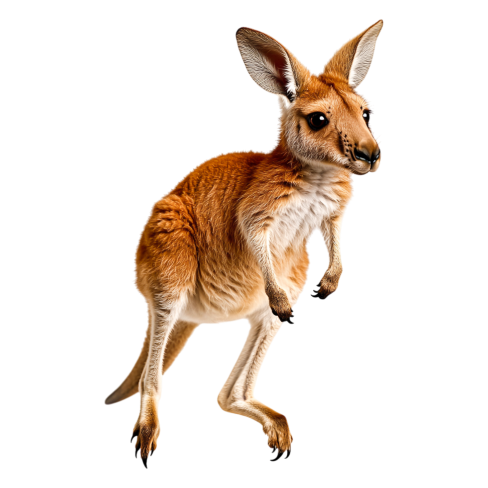 Playful Young Kangaroo Hopping in a Lively Natural Environment png