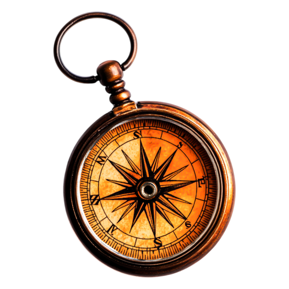Vintage Compass with Intricate Design on Rustic Background png