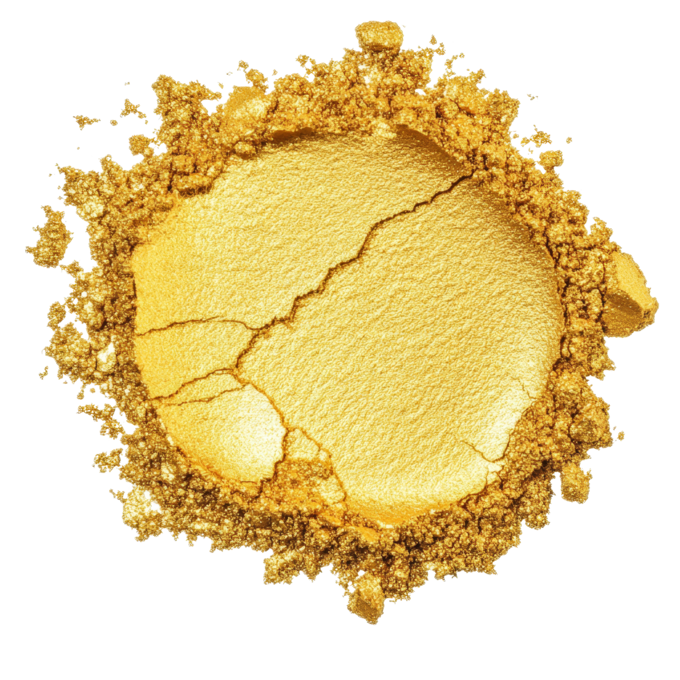 Fine gold powder isolated on a transparent background for crafts, art, and beauty applications, Gold powder isolated on transparent background. Gold powder transparent background png