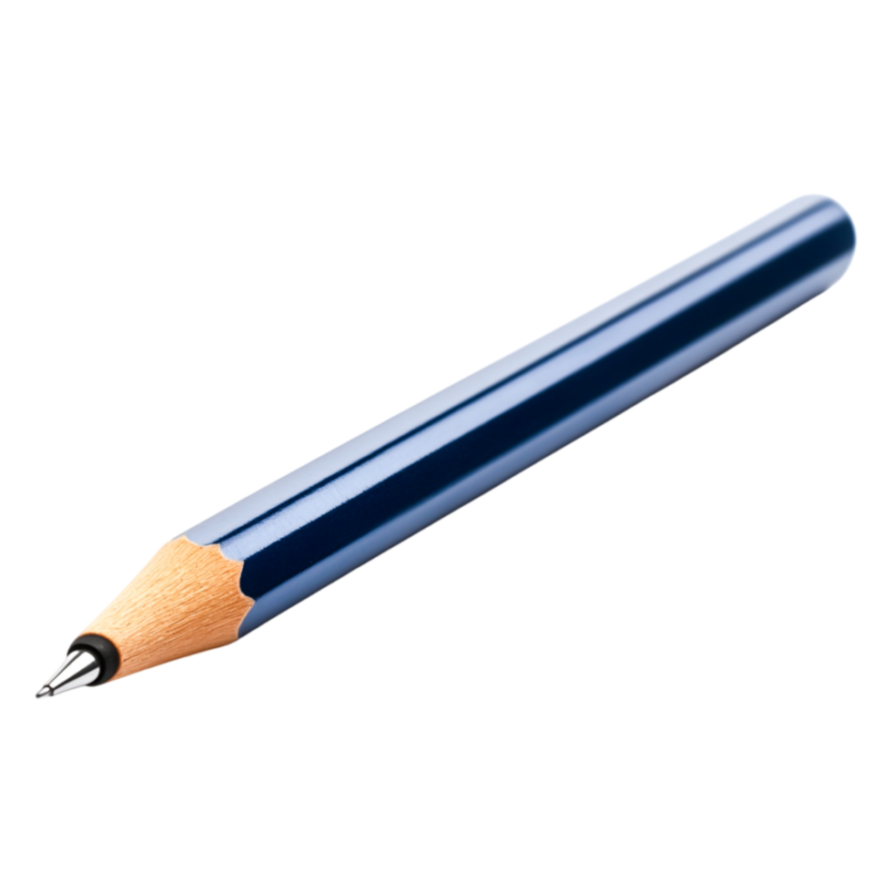 closeup of a Blue Wooden Pencil with Sharp Point on png