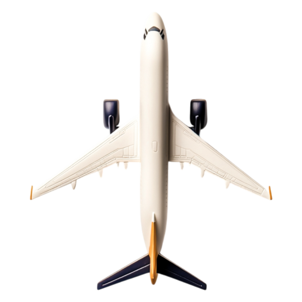 Overhead View of a Model Airplane with Detailed Design Features png