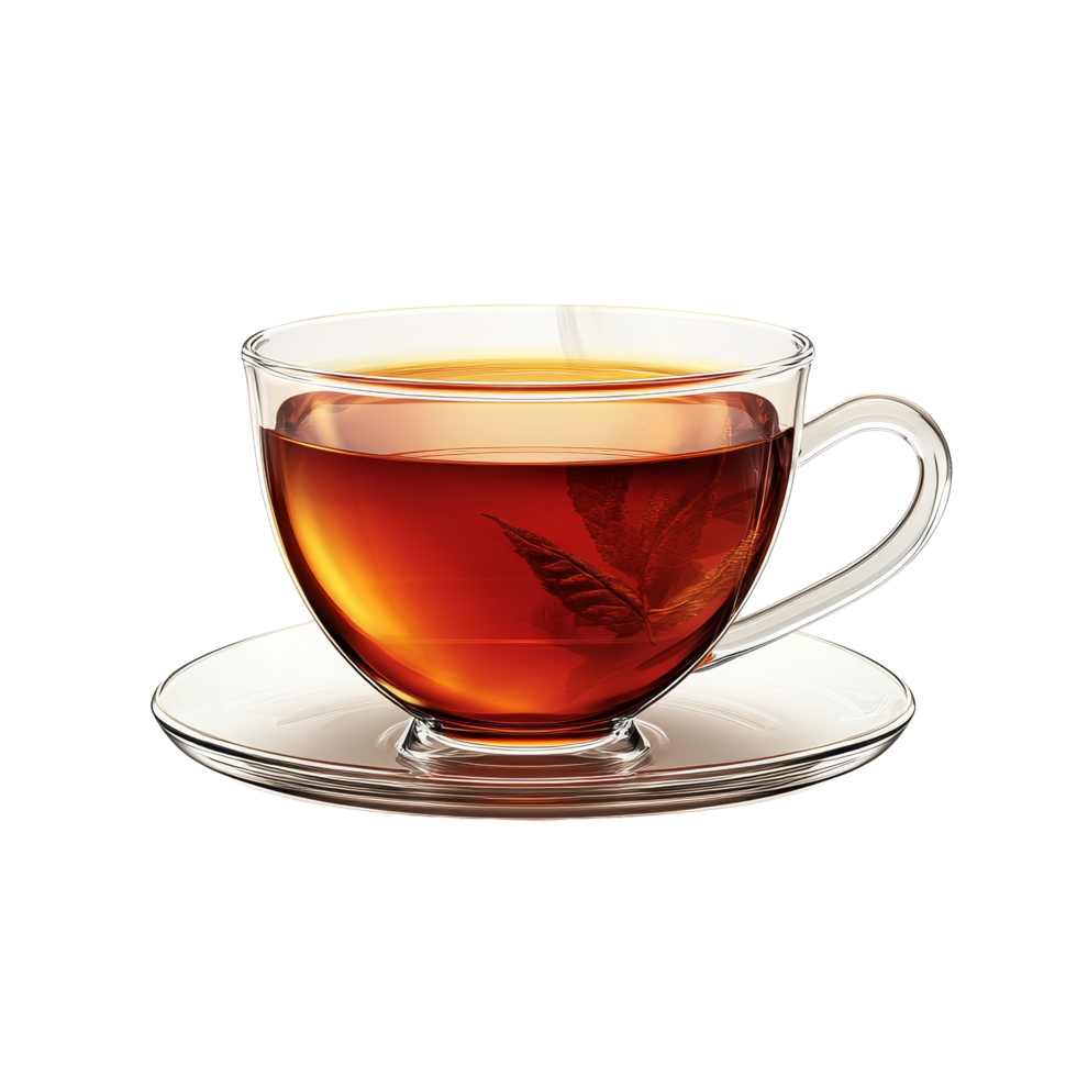 Hot cup of tea with steam rising against a transparent background perfect for a cozy evening or morning ritual, hot tea cup on transparent backgroundfile png