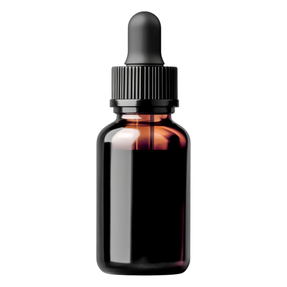 Black Glass Dropper Bottle for Essential Oils and Natural Products png