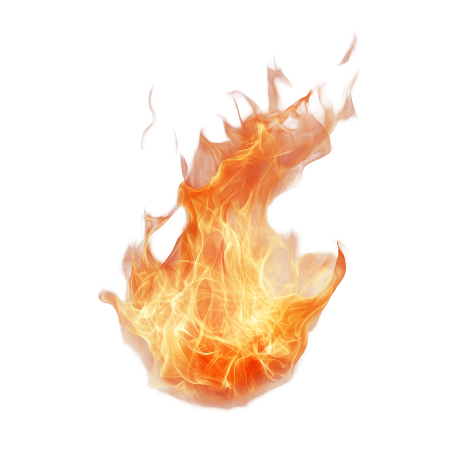 Realistic fire flames dancing against a transparent background, showcasing heat and light under controlled conditions, Realistic fire flame transparent background. Fire flame transparent background png