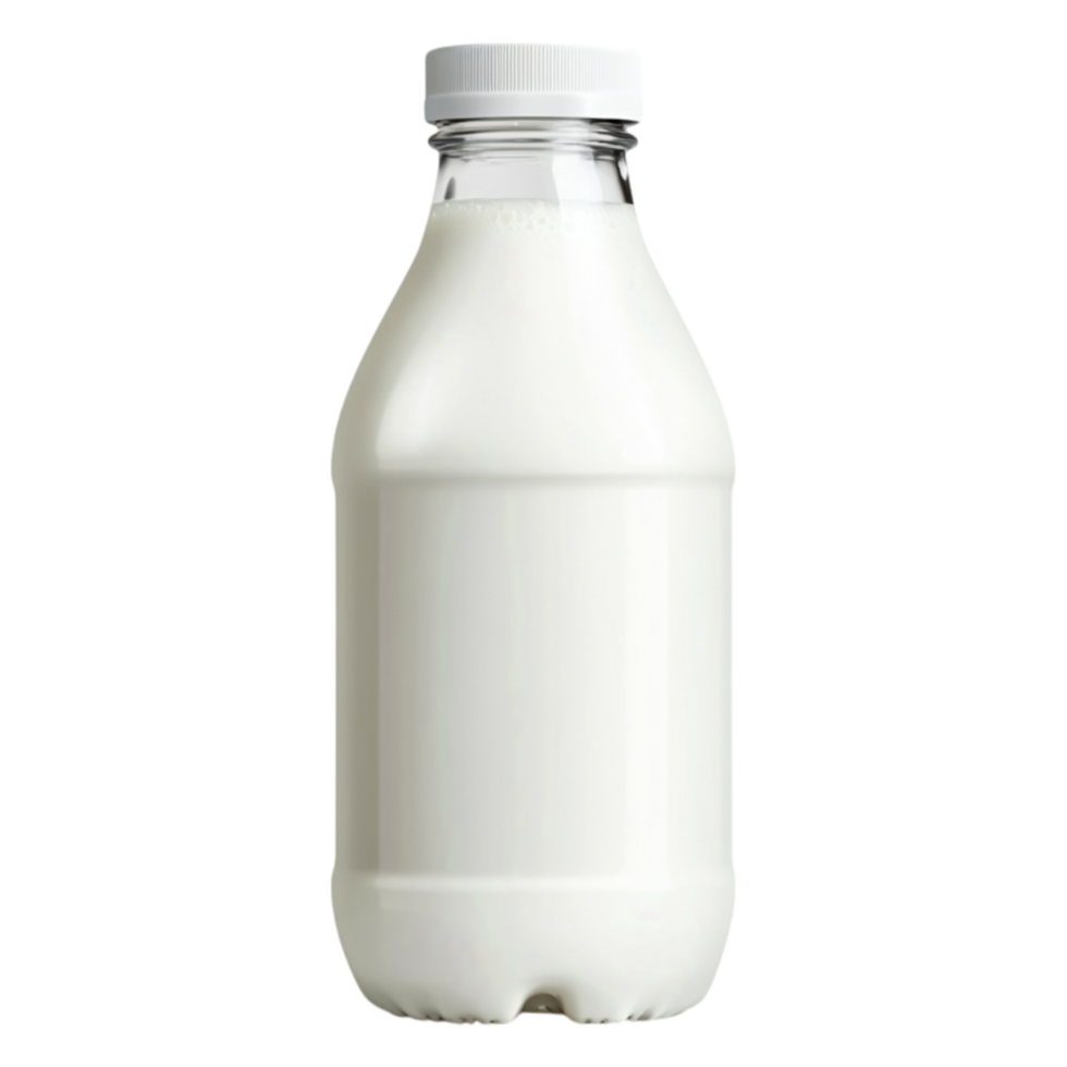 Fresh Dairy Milk in Clear Glass Bottle on png