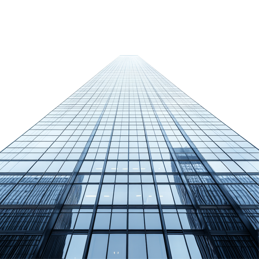 Modern skyscraper reaching toward the sky against a clean transparent background, showcasing sleek architecture and design, skyscraper, isolated transparent background png