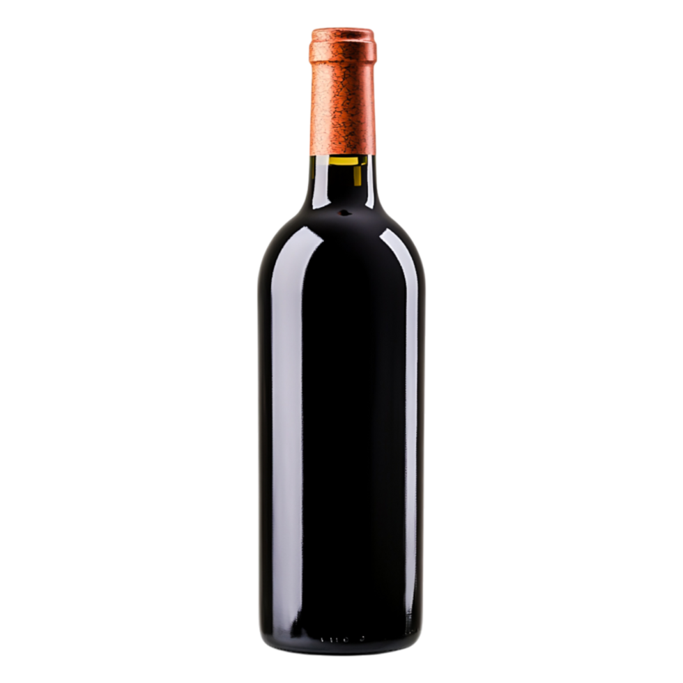 Elegant Red Wine Bottle with Cork on png