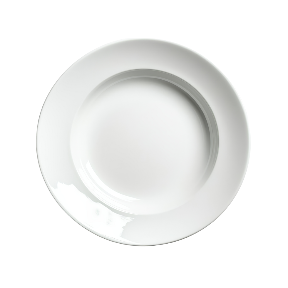 Simple transparent dish plate isolated on a clean transparent background for culinary presentations and food photography needs, transparent dish plate on transparent backgroundfile png