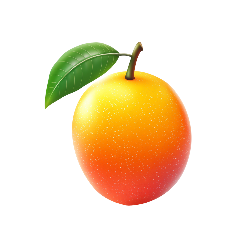 Fresh mango surrounded by a transparent background, showcasing its vibrant color and smooth texture, mango isolated on transparent background png