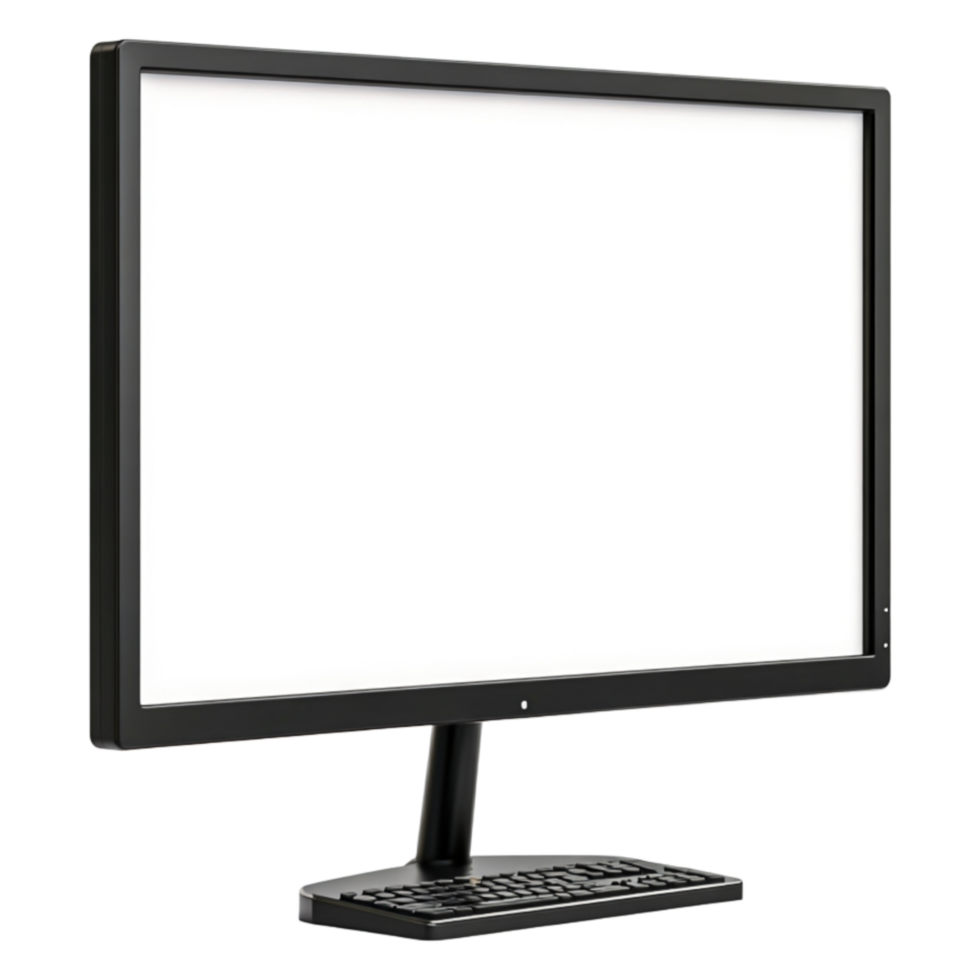 Modern Black Computer Monitor with Blank Screen for Display Use png