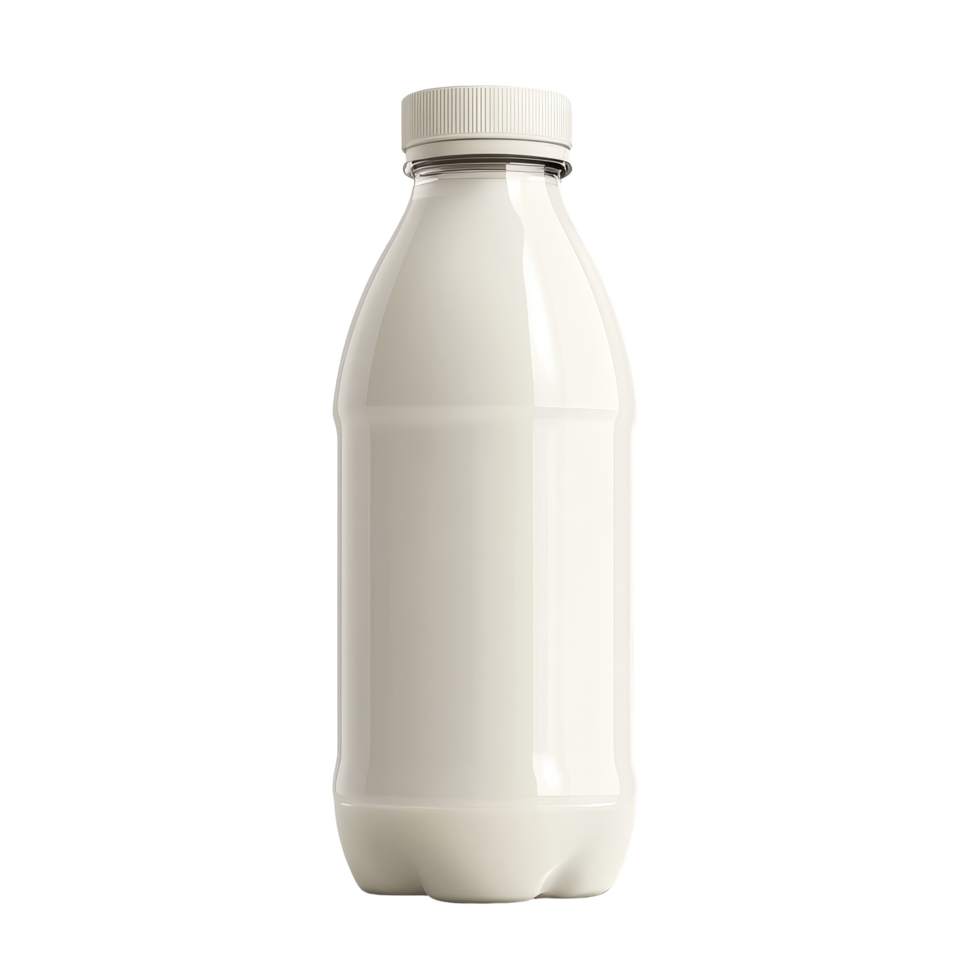 Transparent milk bottle on a neutral background showcasing fresh dairy product packaging design, Milk or juice packaging isolated Stock Illustration png