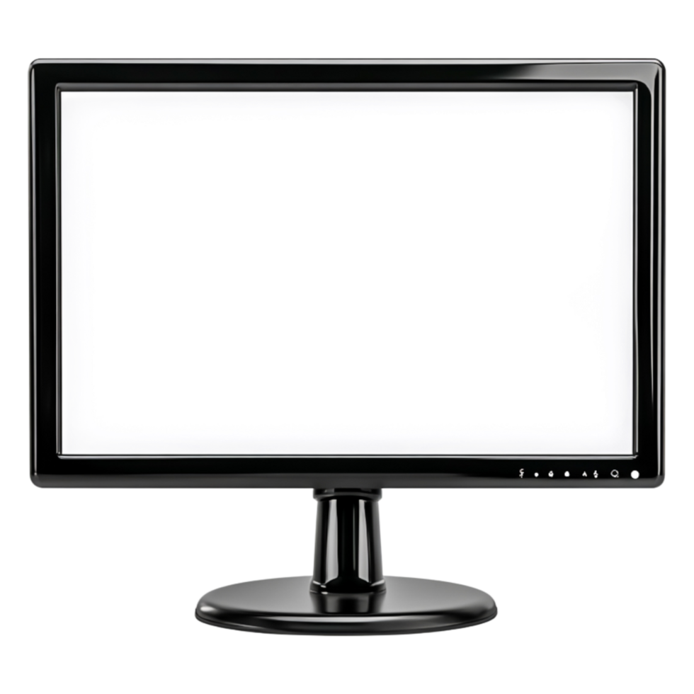 Black Computer Monitor with Blank Screen for Digital Mockup Display png