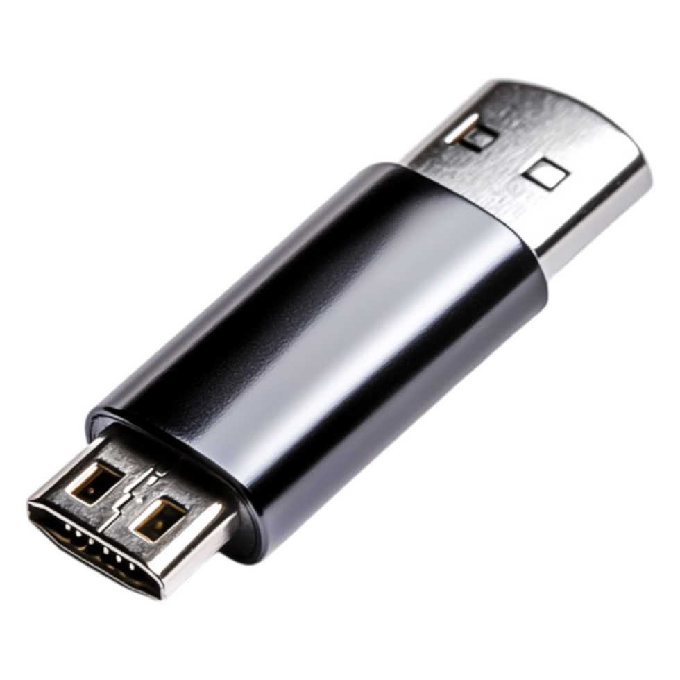 Black USB Flash Drive with Metal Connector for Data Storage Needs png