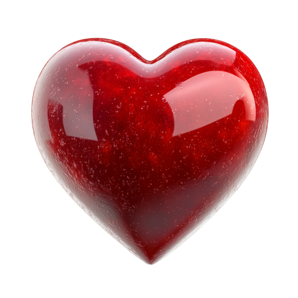 A vibrant red heart symbol resting on a clean transparent background, perfect for expressing love and affection in any context, Red heart isolated transparent background png