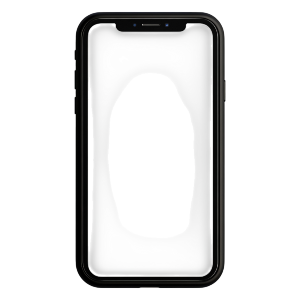 Smartphone with Blank Screen Isolated with Elegant Black Frame png