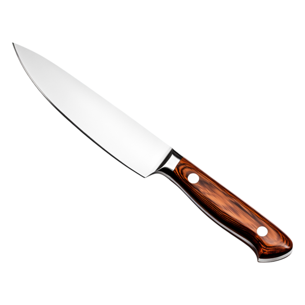 High-Quality Chef Knife with Wooden Handle and Steel Blade png