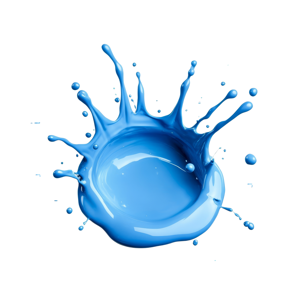 Vivid blue paint splash on transparent background creating dynamic and energetic visual appeal, blue paint splash isolated on transparent background png