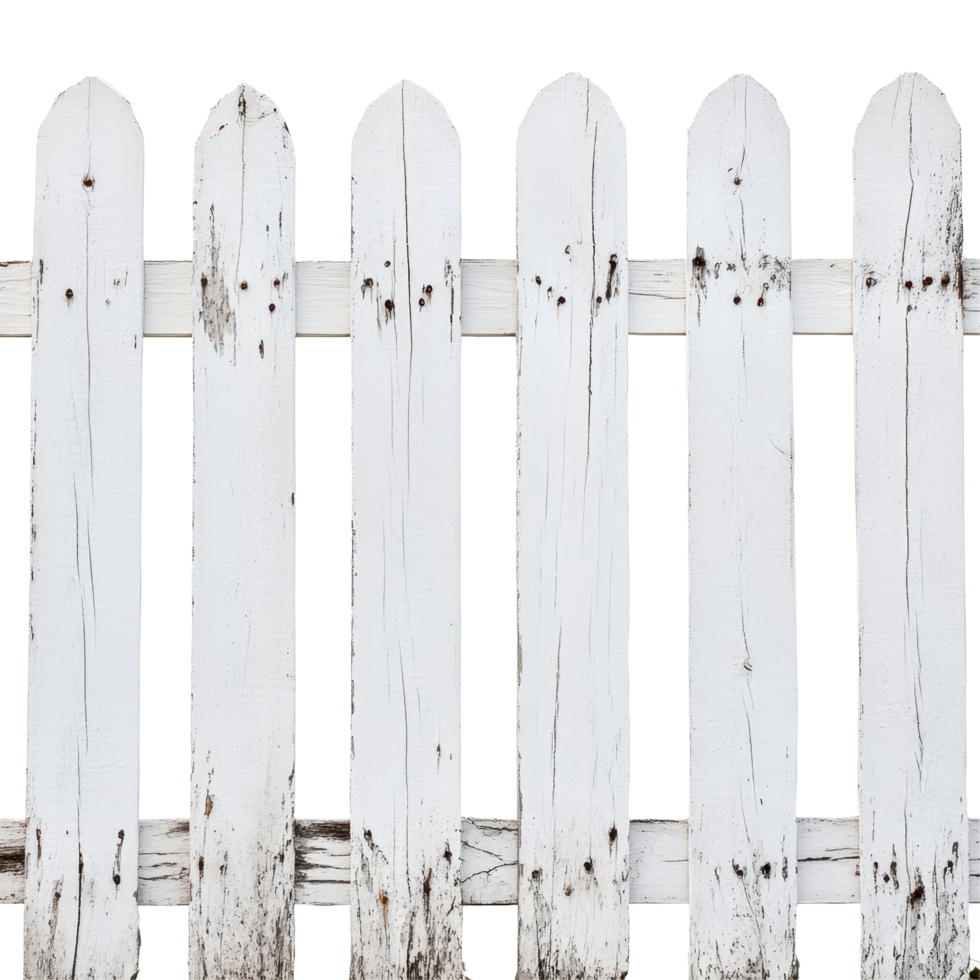 New transparent wooden fence against a bright transparent background showcasing rustic charm and simplicity, new transparent painted wooden fence on transparent background, png