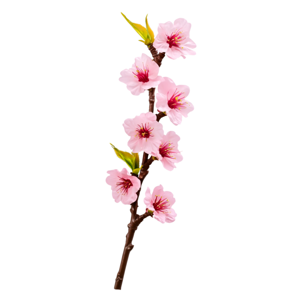 Delicate Blossoms of Cherry Tree Branch Isolated on png