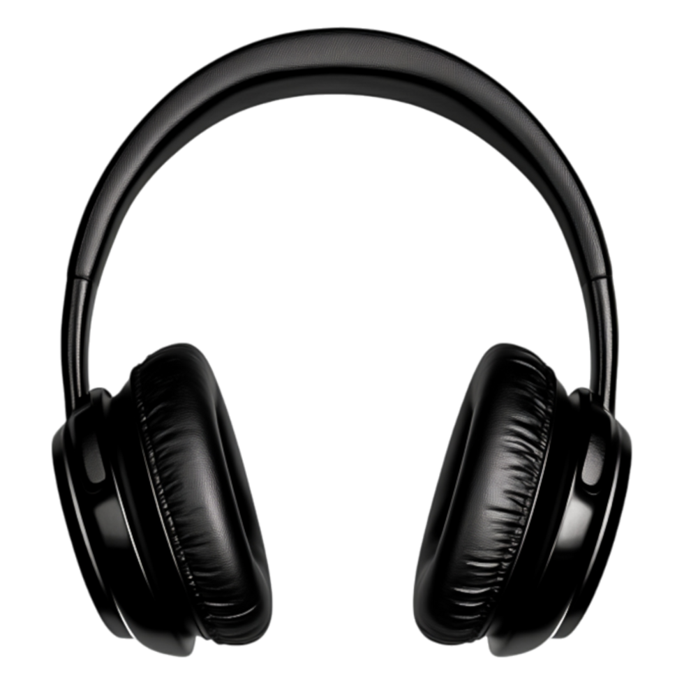 Black Over-Ear Headphones with Soft Cushions and Modern Design png