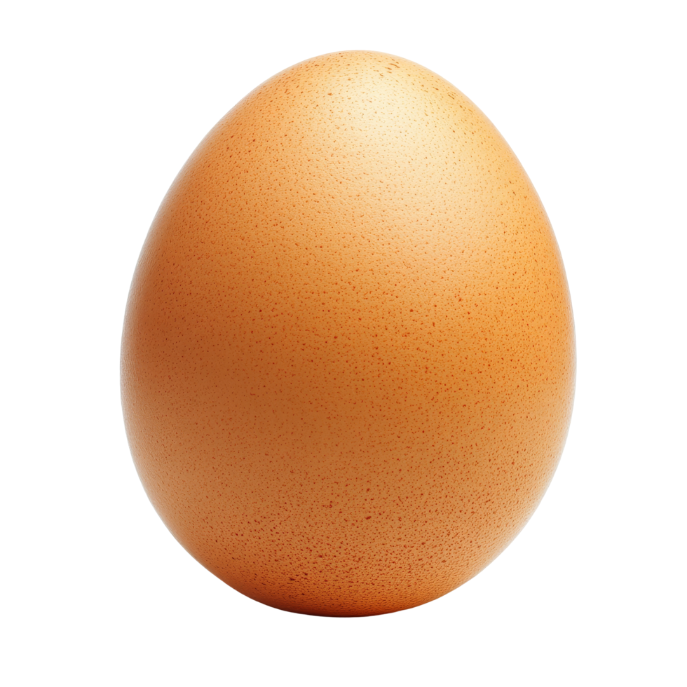 A singular brown egg rests on a clean transparent surface highlighting its smooth texture and natural color, Egg on transparent background png