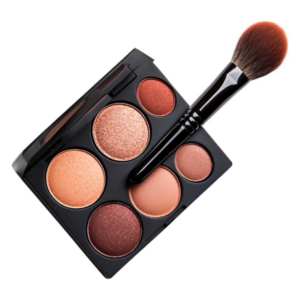 Stylish Makeup Palette with Brush on a png