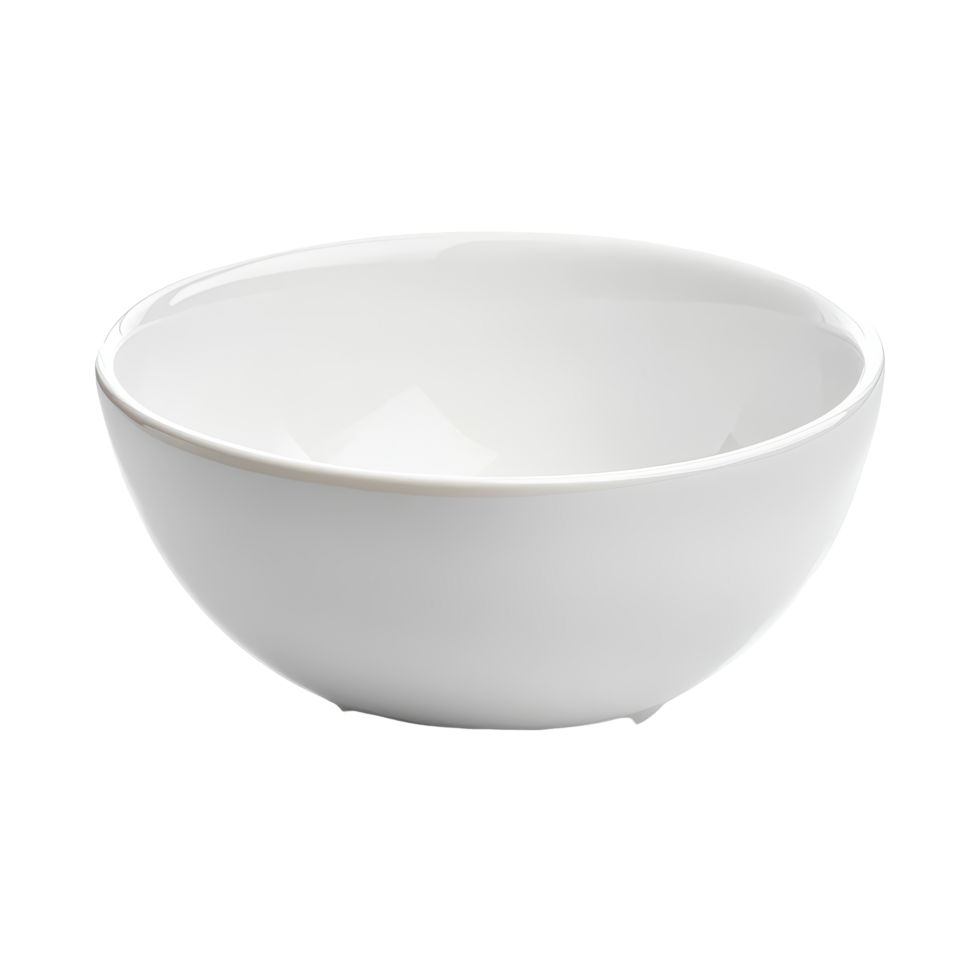 Empty ceramic bowl isolated on a transparent background showcasing simplicity and versatility for culinary presentations, empty ceramic bowl isolated on transparent background png