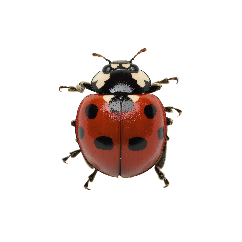 Closeup view of a ladybug resting on a transparent background in natural light, Ladybug insect bug beetle ladaybird transparent background png