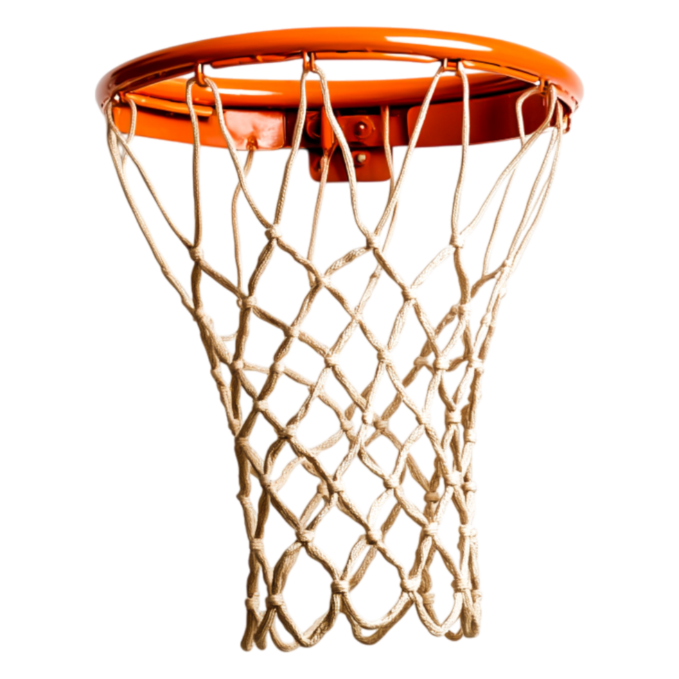 closeup View of a Basketball Hoop Net and Rim from Below Angle png