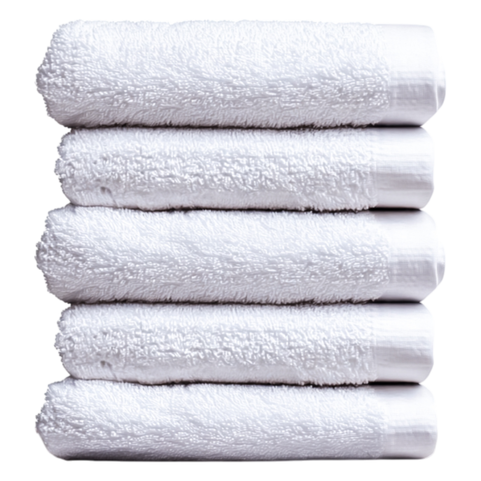 Soft White Towels Stacked Neatly on a Bright Background png
