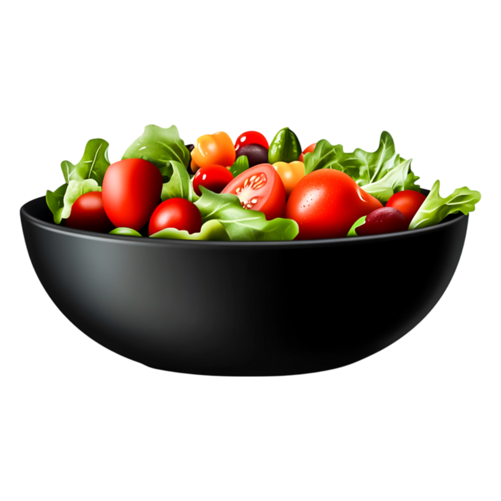Fresh Colorful Salad Bowl with Crisp Vegetables and Tasty Greens png