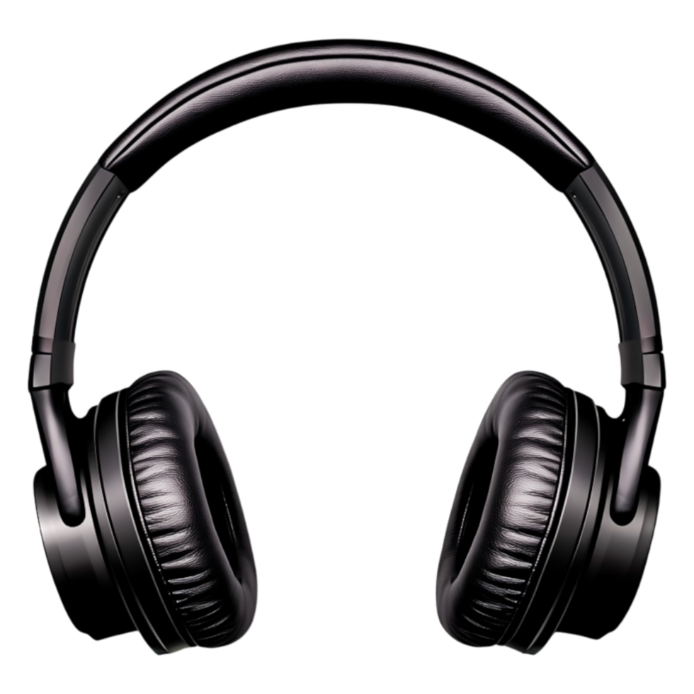 Black Over-Ear Headphones with Cushioned Ear png