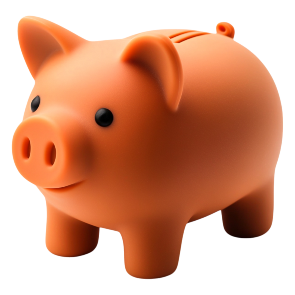 Cute Orange Piggy Bank for Savings and Financial Education Purposes png