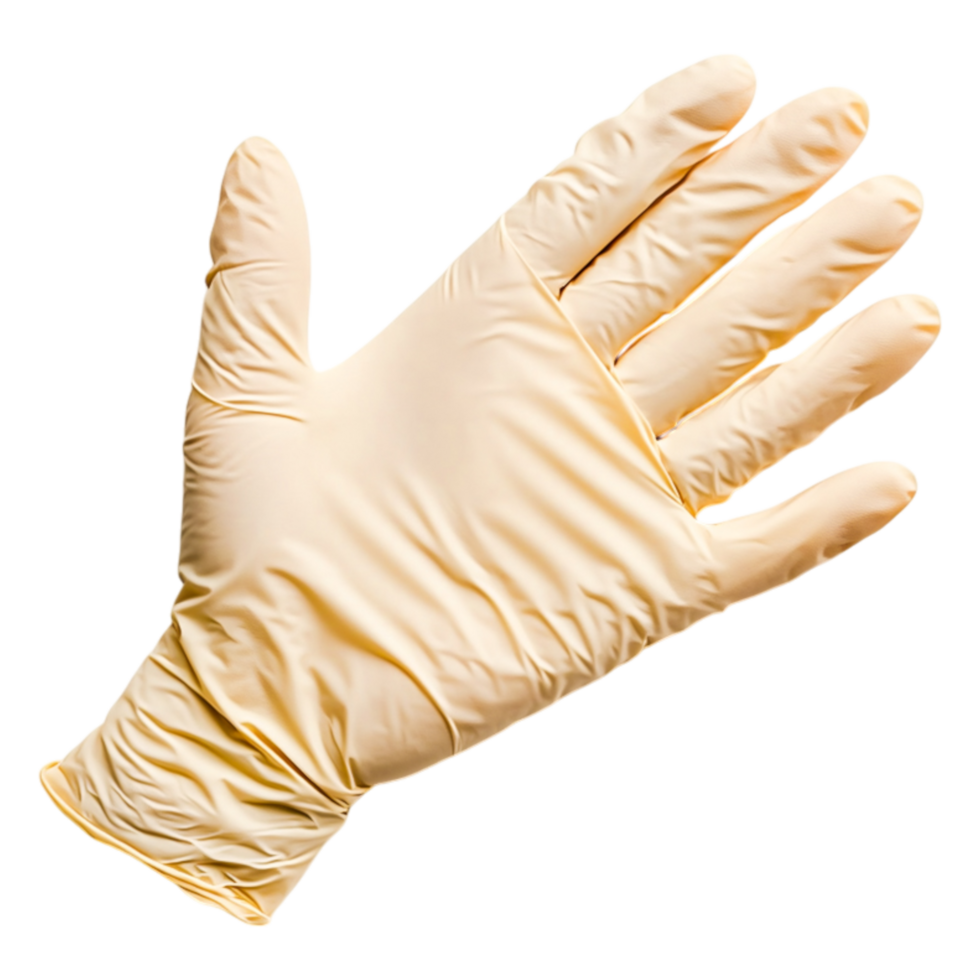 closeup of a Single Disposable Latex Glove png