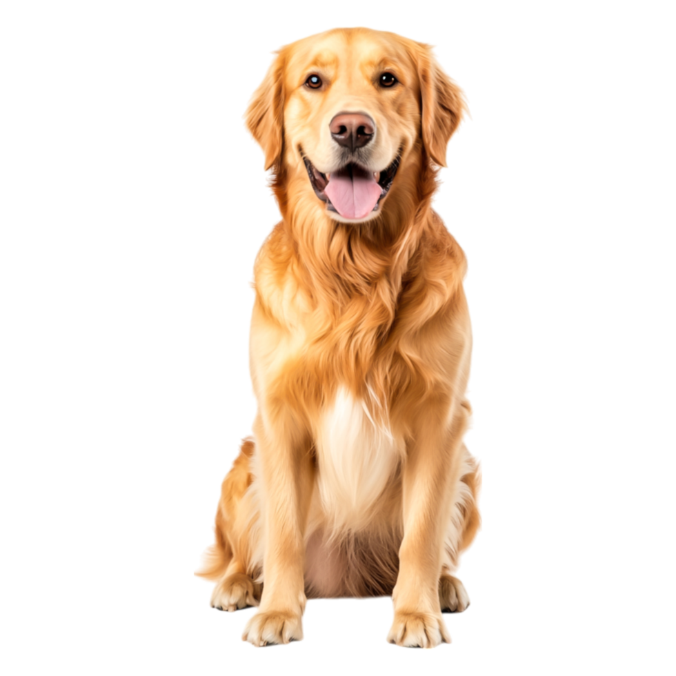 Happy Golden Retriever Dog Sitting with Cheerful Expression png
