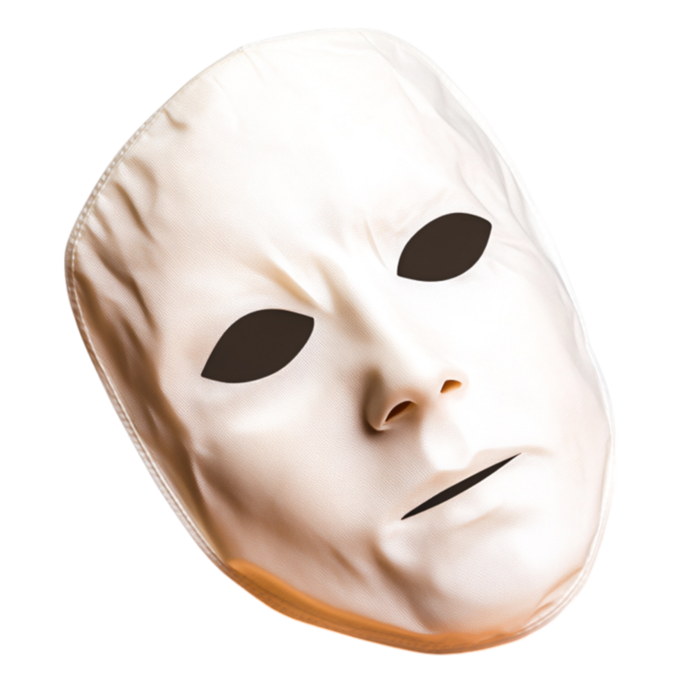 Blank White Mask on Isolated Background for Art and Conceptual Use png