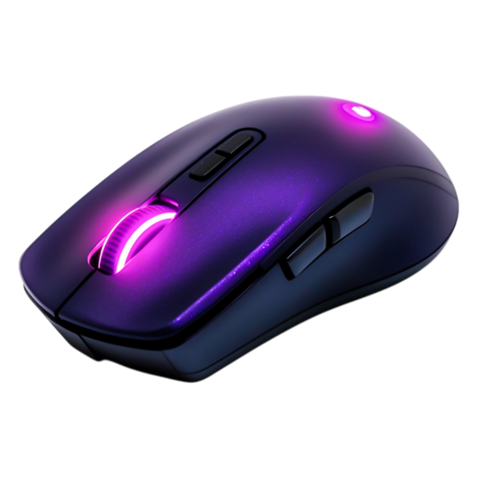 Wireless Gaming Mouse with Colorful LED Lights and Ergonomic Design png