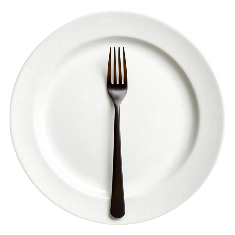 Simple Plate with Fork Centered on Clean png