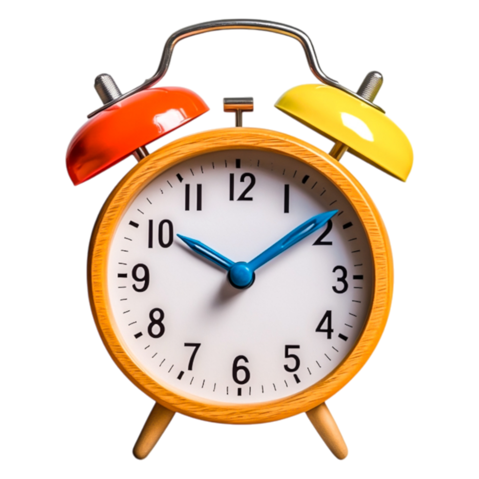Colorful Alarm Clock on for Time Management Use png